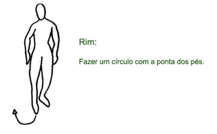 Ilustração original do exercício corporal do meridiano Rim, desenho da Katia